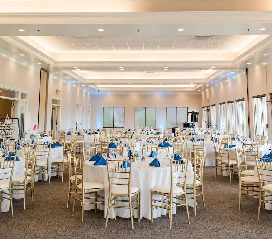 Indoor wedding reception ballroom