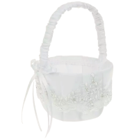 Lace Overlay Flower Girl Basket