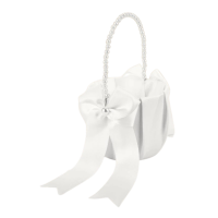 Satin and Pearls Flower Girl Basket