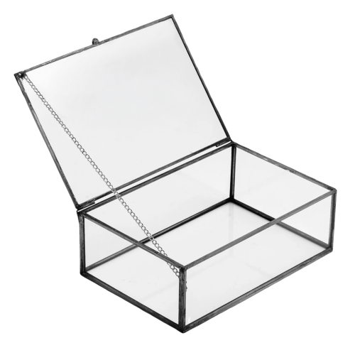 Black Glass Card Box